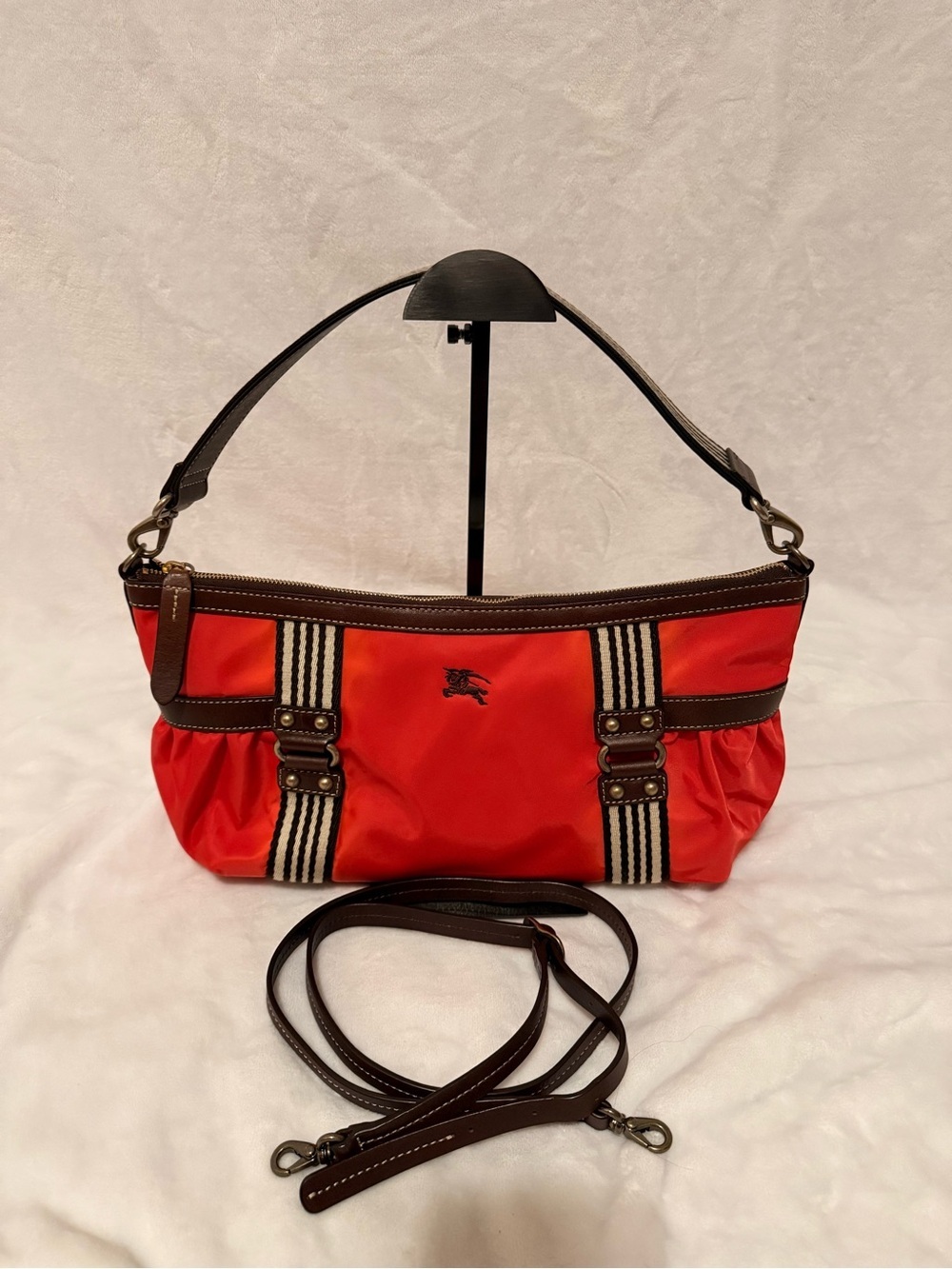 Burberry Blue Label Red Nylon 2-Way Shoulder Bag